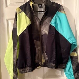 New Balance Black Jacket with Lime & Teal Colorblocks NWOT